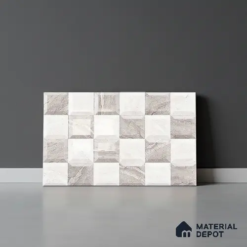 TL 01883 B Greyish White Highlighter 18 x 12 inch Glossy Finish Ceramic Wall Tile - 6 mm