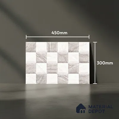 TL 01883 B Greyish White Highlighter 18 x 12 inch Glossy Finish Ceramic Wall Tile - 6 mm