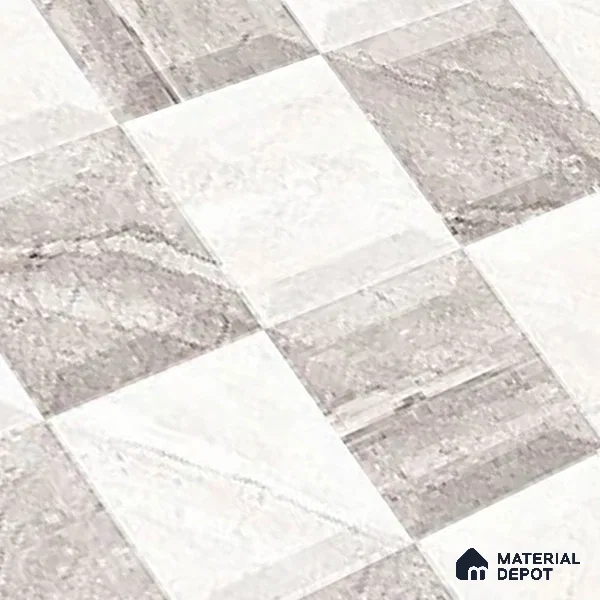 TL 01883 B Greyish White Highlighter 18 x 12 inch Glossy Finish Ceramic Wall Tile - 6 mm