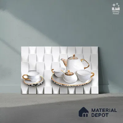 TL 01946 Pearl White  18 x 12 inch Glossy Finish Ceramic Wall Tile - 6 mm