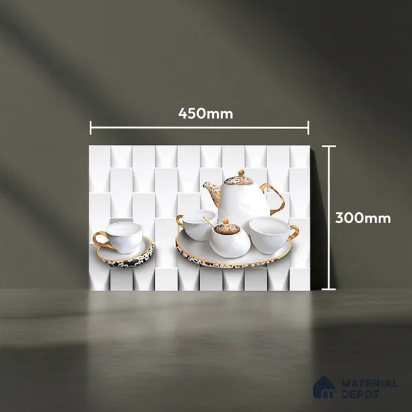 TL 01946 Pearl White  18 x 12 inch Glossy Finish Ceramic Wall Tile - 6 mm