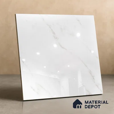 TL 02924 Pearl White 2 ft x 2 ft Glossy Finish Vitrified Floor & Wall Tile - 9.5 mm