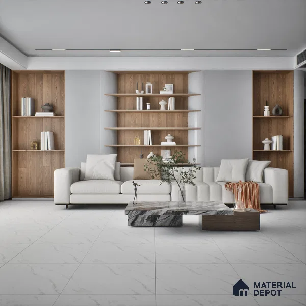 TL 02924 Pearl White 2 ft x 2 ft Glossy Finish Vitrified Floor & Wall Tile - 9.5 mm