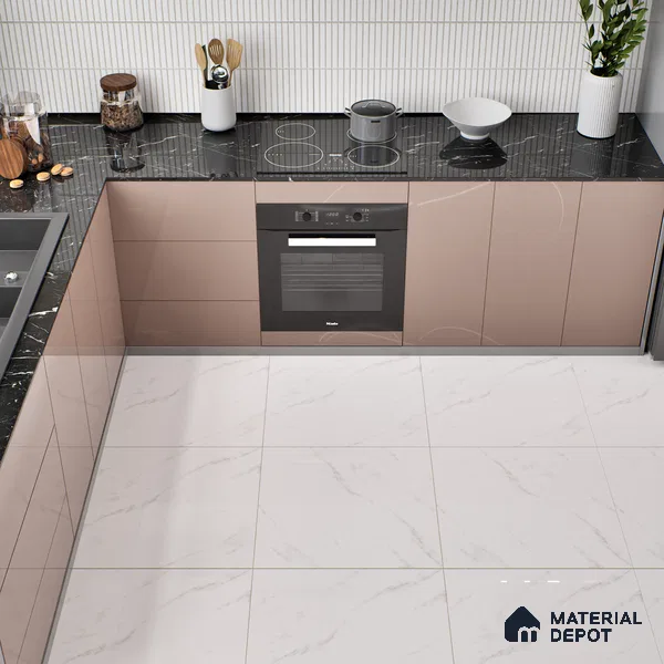 TL 02924 Pearl White 2 ft x 2 ft Glossy Finish Vitrified Floor & Wall Tile - 9.5 mm