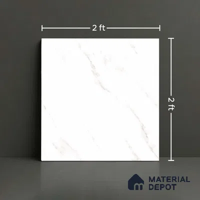 TL 02924 Pearl White 2 ft x 2 ft Glossy Finish Vitrified Floor & Wall Tile - 9.5 mm