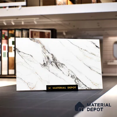 TL 00351 Pearl White 6 ft x 4 ft Glossy Finish Endless Vitrified Wall & Floor Tile - 9 mm | Adhesive and Spacers Must be Used During Installation