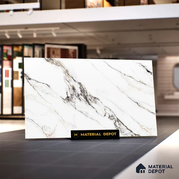 TL 00351 Pearl White 6 ft x 4 ft Glossy Finish Endless Vitrified Wall & Floor Tile - 9 mm | Adhesive and Spacers Must be Used During Installation