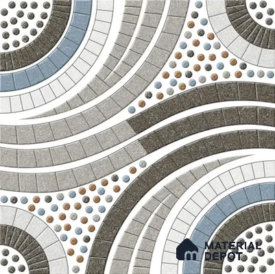 Pebble Floor Tile TL 05338 Strada Gravel Grey 16 inch x 16 inch Vitrified Plain Matte Finish - 12 mm | Suitable for Parking, Balcony, Courtyard, Patio, Terrace (Sample)