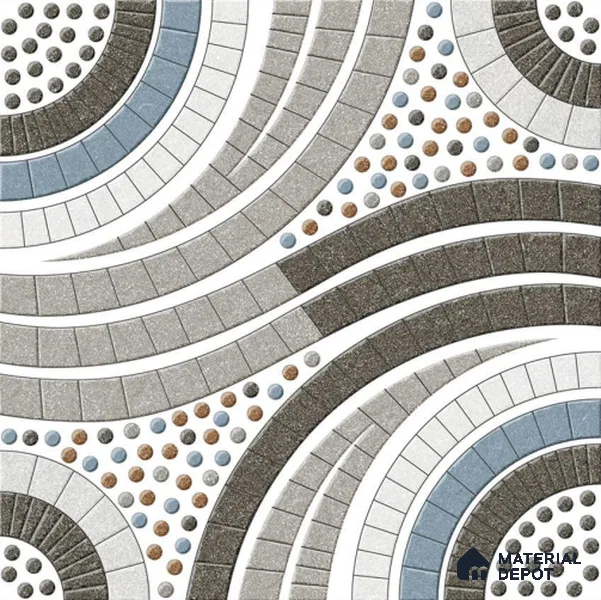 Pebble Floor Tile TL 05338 Strada Gravel Grey 16 inch x 16 inch Vitrified Plain Matte Finish - 12 mm | Suitable for Parking, Balcony, Courtyard, Patio, Terrace (Sample)
