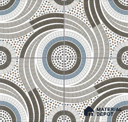 Pebble Floor Tile TL 05338 Strada Gravel Grey 16 inch x 16 inch Vitrified Plain Matte Finish - 12 mm | Suitable for Parking, Balcony, Courtyard, Patio, Terrace (Sample)