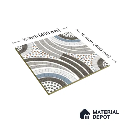 Pebble Floor Tile TL 05338 Strada Gravel Grey 16 inch x 16 inch Vitrified Plain Matte Finish - 12 mm | Suitable for Parking, Balcony, Courtyard, Patio, Terrace (Sample)