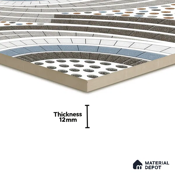Pebble Floor Tile TL 05338 Strada Gravel Grey 16 inch x 16 inch Vitrified Plain Matte Finish - 12 mm | Suitable for Parking, Balcony, Courtyard, Patio, Terrace (Sample)