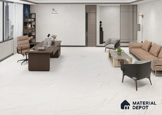 Executive Office with Marble-Inspired Tiles | Material Depot