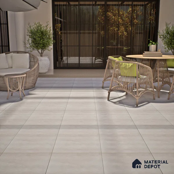 Parking Floor Tile TL 01482 Petrus Pearl 16 x 16 inch Vitrified Anti Skid Matte Finish Heavy Duty Tile - 12 mm | 4 Random Design | Suitable For Bathroom, High Traffic Areas, Balcony | Pattern Alignment May Vary | 2-3 mm Spacer is Mandatory