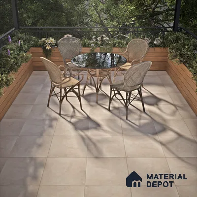 Parking Floor Tile TL 01482 Petrus Pearl 16 x 16 inch Vitrified Anti Skid Matte Finish Heavy Duty Tile - 12 mm | 4 Random Design | Suitable For Bathroom, High Traffic Areas, Balcony | Pattern Alignment May Vary | 2-3 mm Spacer is Mandatory
