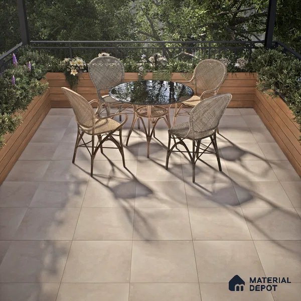 Parking Floor Tile TL 01482 Petrus Pearl 16 x 16 inch Vitrified Anti Skid Matte Finish Heavy Duty Tile - 12 mm | 4 Random Design | Suitable For Bathroom, High Traffic Areas, Balcony | Pattern Alignment May Vary | 2-3 mm Spacer is Mandatory