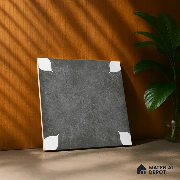 Moroccan Wall & Floor Tile TL 06356 B Petal Grey 300x300 mm Matte Finish Ceramic Tile - 7.5 mm | Please Expect a Slight Variation of Pattern