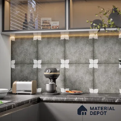 Moroccan Wall & Floor Tile TL 06356 B Petal Grey 300x300 mm Matte Finish Ceramic Tile - 7.5 mm | Please Expect a Slight Variation of Pattern