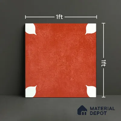 TL 06356 C Petal Red 300x300 mm Matte Finish Ceramic Tile - 7.5 mm (Sample)