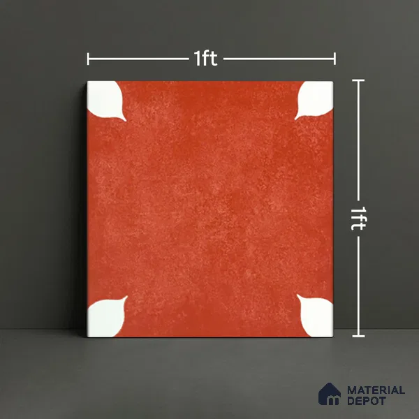 TL 06356 C Petal Red 300x300 mm Matte Finish Ceramic Tile - 7.5 mm (Sample)
