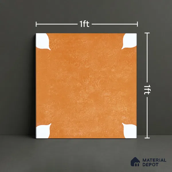 Moroccan Wall & Floor Tile TL 06356 D Petal Yellow 300x300 mm Matte Finish Ceramic Tile - 7.5 mm | Please Expect a Slight Variation of Pattern (Sample)