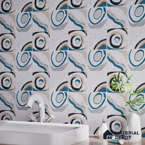 Faux Subway Wall & Floor Tile TL 04927 Marrakech Azul White 1 ft x 1 ft Ceramic Matte Finish - 9 mm | Random 2 | Suitable For Kitchen, Bathroom, Dining Area | Please Expect a Slight Variation of Pattern
