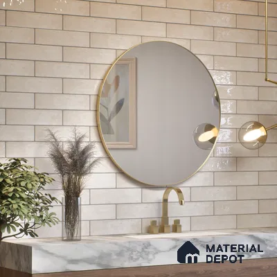 Subway Wall Tile TL 04966 B Cielo Shade 1 Ivory Mist 12 x 3 inch Ceramic Glossy Finish - 6.5 mm | Suitable for Highlighter Walls, Foyer, Bathroom, Kitchen Wall & Backsplashes (Sample)