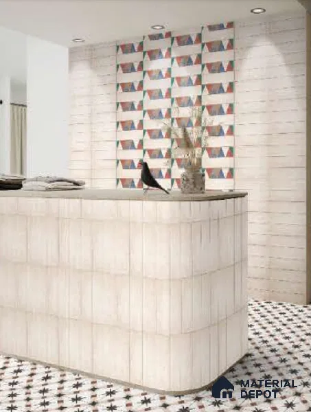 Subway Wall Tile TL 04966 B Cielo Shade 1 Ivory Mist 12 x 3 inch Ceramic Glossy Finish - 6.5 mm | Suitable for Highlighter Walls, Foyer, Bathroom, Kitchen Wall & Backsplashes (Sample)