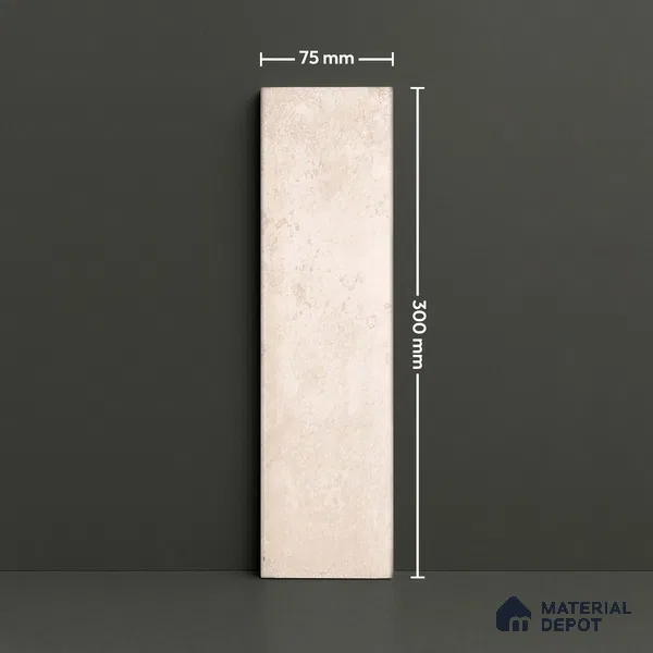 Subway Wall Tile TL 04966 B Cielo Shade 1 Ivory Mist 12 x 3 inch Ceramic Glossy Finish - 6.5 mm | Suitable for Highlighter Walls, Foyer, Bathroom, Kitchen Wall & Backsplashes (Sample)