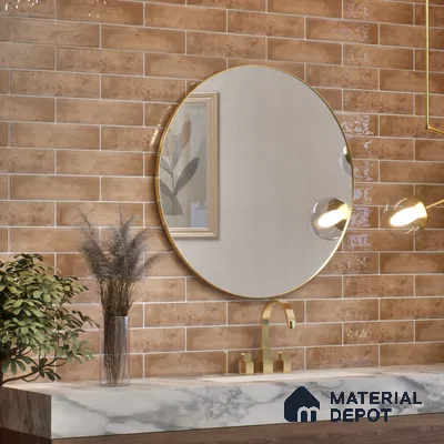 Subway Wall Tile TL 04966 C Cielo Shade 2 Atlas Ocre 12 x 3 inch Ceramic Glossy Finish - 6.5 mm | Suitable for Highlighter Walls, Foyer, Bathroom, Kitchen Wall & Backsplashes (Sample)