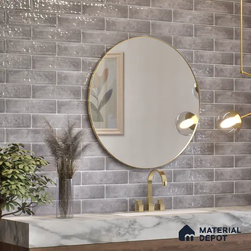 Subway Wall Tile TL 04966 D Cielo Shade 1 Armani Arcane 12 x 3 inch Ceramic Glossy Finish - 6.5 mm | Suitable for Highlighter Walls, Foyer, Bathroom, Kitchen Wall & Backsplashes