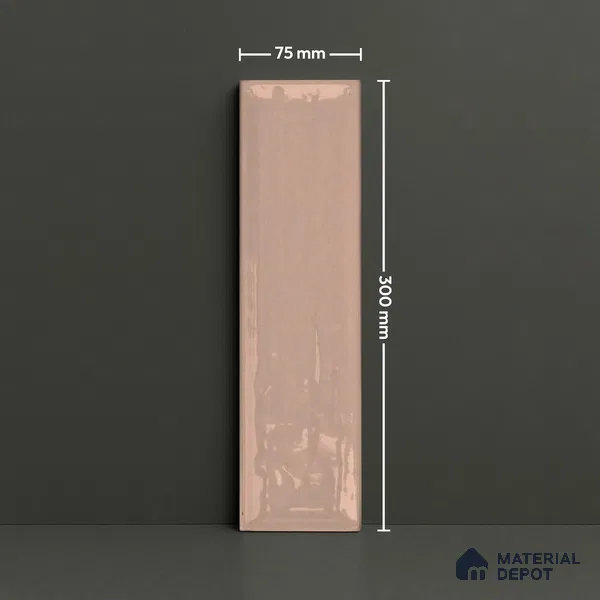 Subway Wall Tile TL 04966 G Cielo Shade 3 Peruvian Clay 12 x 3 inch Ceramic Glossy Finish - 6.5 mm | Suitable for Highlighter Walls, Foyer, Bathroom, Kitchen Wall & Backsplashes (Sample)
