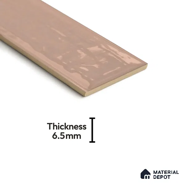 Subway Wall Tile TL 04966 G Cielo Shade 3 Peruvian Clay 12 x 3 inch Ceramic Glossy Finish - 6.5 mm | Suitable for Highlighter Walls, Foyer, Bathroom, Kitchen Wall & Backsplashes (Sample)