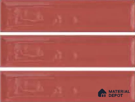 Subway Wall Tile TL 04966 H Cielo Shade 1 Bevelled Bonfire Red 12 x 3 inch Ceramic Glossy Finish - 6.5 mm | Suitable for Highlighter Walls, Foyer, Bathroom, Kitchen Wall & Backsplashes (Sample)