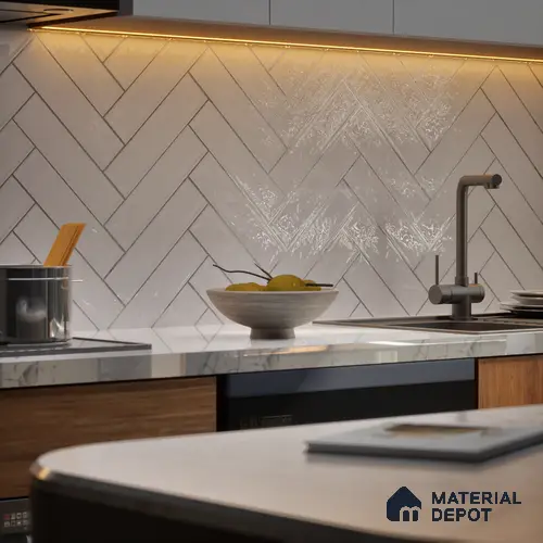 Subway Wall Tile TL 04966 I Cielo Shade 2 Altos Carrara 12 x 3 inch Ceramic Glossy Finish - 6.5 mm | Suitable for Highlighter Walls, Foyer, Bathroom, Kitchen Wall & Backsplashes