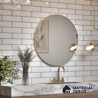 Subway Wall Tile TL 04966 I Cielo Shade 2 Altos Carrara 12 x 3 inch Ceramic Glossy Finish - 6.5 mm | Suitable for Highlighter Walls, Foyer, Bathroom, Kitchen Wall & Backsplashes (Sample)