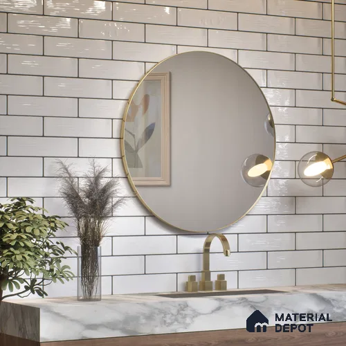 Subway Wall Tile TL 04966 I Cielo Shade 2 Altos Carrara 12 x 3 inch Ceramic Glossy Finish - 6.5 mm | Suitable for Highlighter Walls, Foyer, Bathroom, Kitchen Wall & Backsplashes
