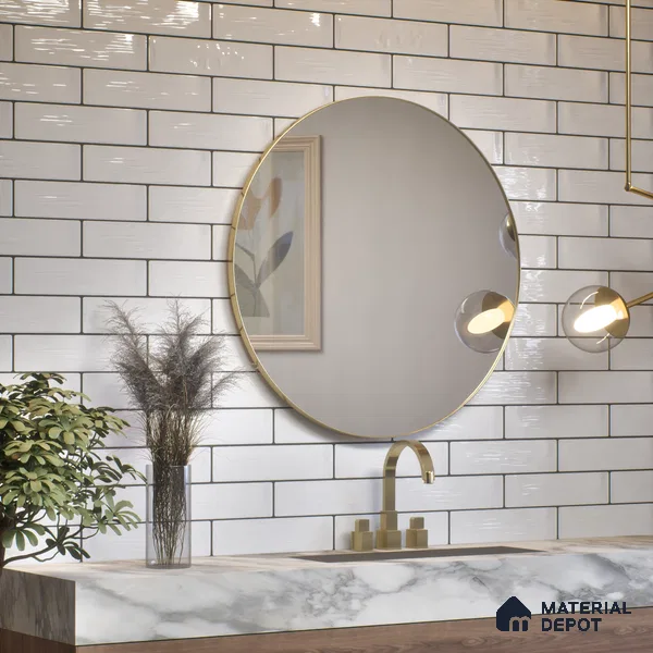 Subway Wall Tile TL 04966 I Cielo Shade 2 Altos Carrara 12 x 3 inch Ceramic Glossy Finish - 6.5 mm | Suitable for Highlighter Walls, Foyer, Bathroom, Kitchen Wall & Backsplashes (Sample)