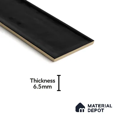 Subway Wall Tile TL 04966 J Cielo Shade 1 Park Hill Black 12 x 3 inch Ceramic Glossy Finish - 6.5 mm | Suitable for Highlighter Walls, Foyer, Bathroom, Kitchen Wall & Backsplashes