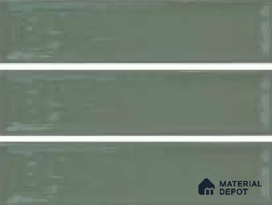 Subway Wall Tile TL 04966 K Cielo Shade 1 Sage Lush Green 12 x 3 inch Ceramic Glossy Finish - 6.5 mm | Suitable for Highlighter Walls, Foyer, Bathroom, Kitchen Wall & Backsplashes