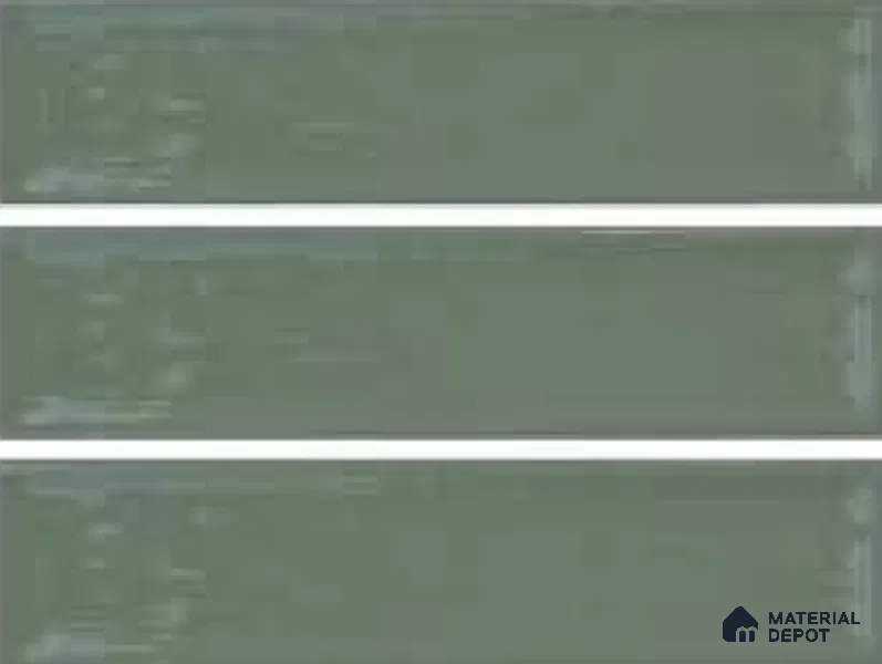 Subway Wall Tile TL 04966 K Cielo Shade 1 Sage Lush Green 12 x 3 inch Ceramic Glossy Finish - 6.5 mm | Suitable for Highlighter Walls, Foyer, Bathroom, Kitchen Wall & Backsplashes