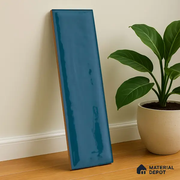 Subway Wall Tile TL 04966 L Cielo Shade 2 Coastal Sky 12 x 3 inch Ceramic Glossy Finish - 6.5 mm | Suitable for Highlighter Walls, Foyer, Bathroom, Kitchen Wall & Backsplashes