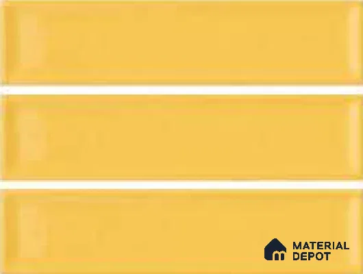 Subway Wall Tile TL 04966 M Cielo Shade 1 Goldfinch Yellow 12 x 3 inch Ceramic Glossy Finish - 6.5 mm | Suitable for Highlighter Walls, Foyer, Bathroom, Kitchen Wall & Backsplashes