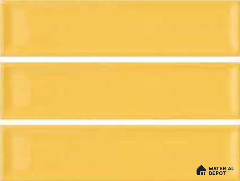 Subway Wall Tile TL 04966 M Cielo Shade 1 Goldfinch Yellow 12 x 3 inch Ceramic Glossy Finish - 6.5 mm | Suitable for Highlighter Walls, Foyer, Bathroom, Kitchen Wall & Backsplashes