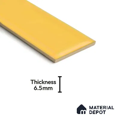 Subway Wall Tile TL 04966 M Cielo Shade 1 Goldfinch Yellow 12 x 3 inch Ceramic Glossy Finish - 6.5 mm | Suitable for Highlighter Walls, Foyer, Bathroom, Kitchen Wall & Backsplashes