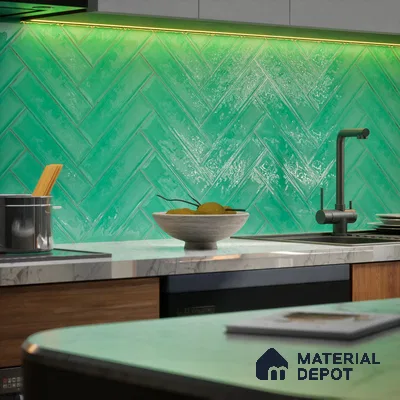 Subway Wall Tile TL 04966 O Cielo Shade 2 Oceana Atlantico 12 x 3 inch Ceramic Glossy Finish - 6.5 mm | Suitable for Highlighter Walls, Foyer, Bathroom, Kitchen Wall & Backsplashes