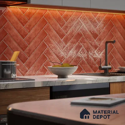 Subway Wall Tile TL 04966 Cielo Shade 1 Maroon Mystix 12 x 3 inch Ceramic Glossy Finish - 6.5 mm | Suitable for Highlighter Walls, Foyer, Bathroom, Kitchen Wall & Backsplashes (Sample)
