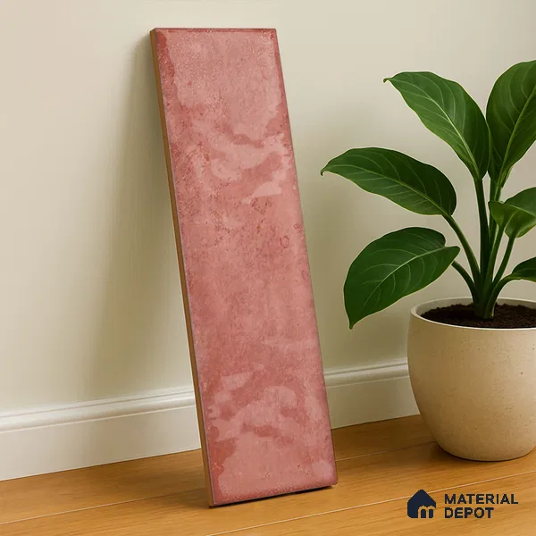 Subway Wall Tile TL 04966 Cielo Shade 1 Maroon Mystix 12 x 3 inch Ceramic Glossy Finish - 6.5 mm | Suitable for Highlighter Walls, Foyer, Bathroom, Kitchen Wall & Backsplashes (Sample)