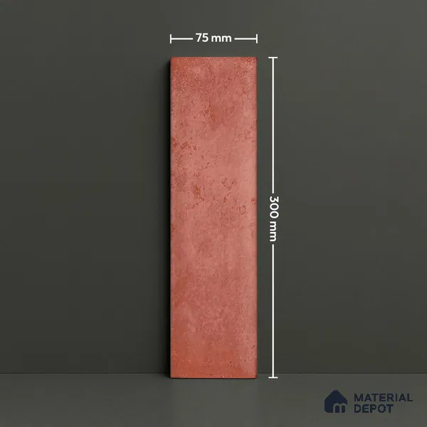 Subway Wall Tile TL 04966 Cielo Shade 1 Maroon Mystix 12 x 3 inch Ceramic Glossy Finish - 6.5 mm | Suitable for Highlighter Walls, Foyer, Bathroom, Kitchen Wall & Backsplashes (Sample)