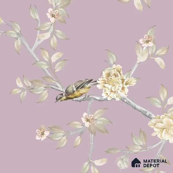 Phoolbagh, Beautiful Chinoiserie Wallpaper Sukoon Series Handmade Chinoserie Design (Customised Size Wallpaper)